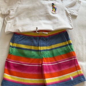 Ralph Lauren Kids Striped Cotton Shorts in Blue, Orange, Pink, Green & Yellow